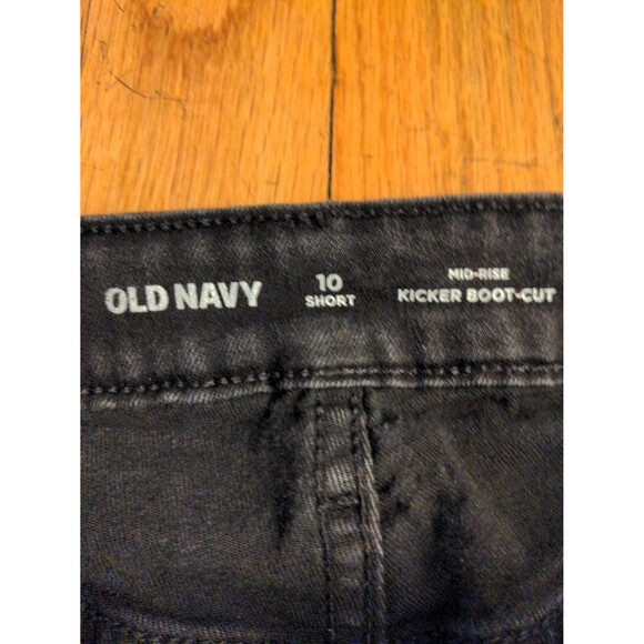 Old Navy Kicker Bootcut high rise Jeans Black 10 short - Picture 3 of 9